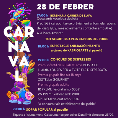 Carnaval de Vila-sana, 2026 Carnaval de Vila-sana, 2026