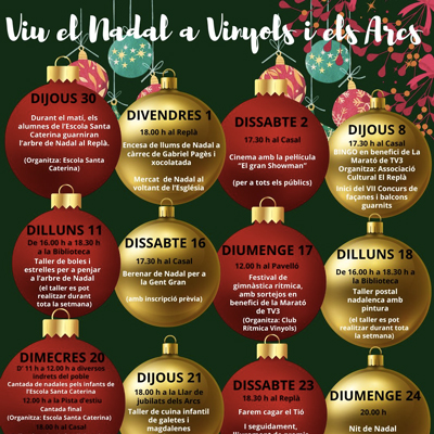 Festes de Nadal a Vinyols i els Arcs, 2023 Festes de Nadal a Vinyols i els Arcs, 2023