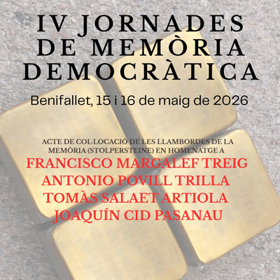 IV Jornades de la Memòria Democràtica - Benifallet 2026