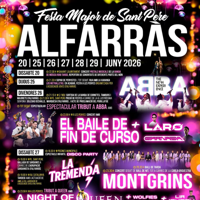 Festa Major de Sant Pere a Alfarràs, 2026