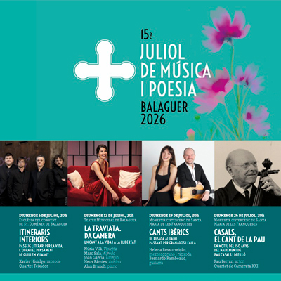 15è Juliol de Música i Poesia de Balaguer, 2026