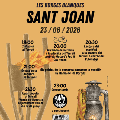 Revetlla de Sant Joan a Les Borges Blanques, 2026