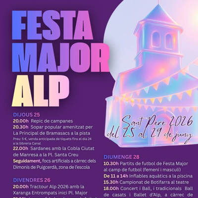 Festa Major de Sant Pere a Alp, 2026