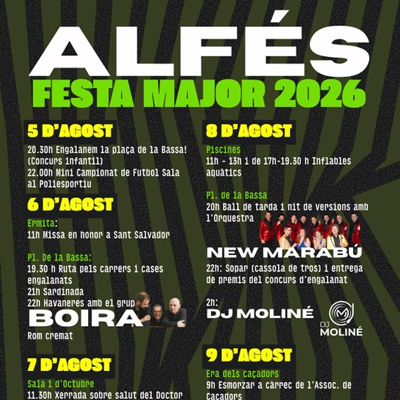 Festa Major d'Alfés, 2026