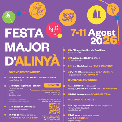 Festa Major d'Alinyà, 2026