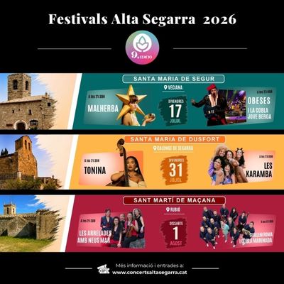 9è Festivals Alta Segarra, Festivals Alta Segarra, Festivals Alta Segarra 2026, 2026