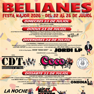 Festa Major de Belianes, 2026