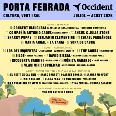 Festival Porta Ferrada - Sant Feliu de Guíxols 2026