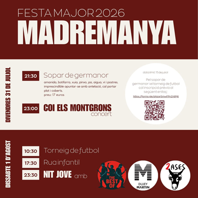 Festa Major de Madremanya, 2026