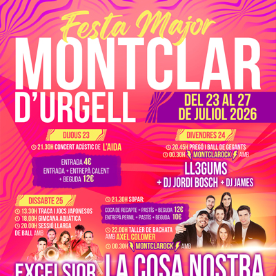 Festa Major de Montclar d'Urgell, 2026