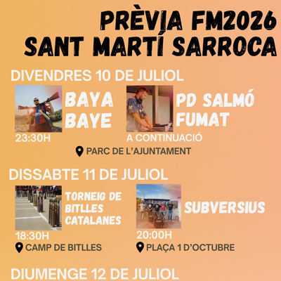 Pèvia FM de Sant Martí Sarroca, 2026 Pèvia FM de Sant Martí Sarroca, 2026