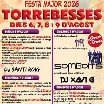 Festa Major de Torrebesses, 2026