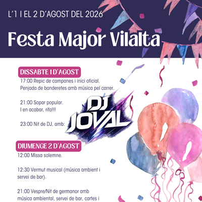 Festa Major de Vilalta, Vilanova de l'Aguda, 2026