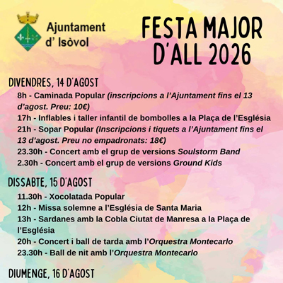 Festa Major d'All, Isòvol, Cerdanya, 2026