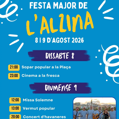 Festa Major de l'Alzina, Vilanova de l'Aguda, 2026