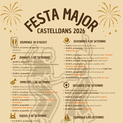 Festa Major de Castelldans, 2026