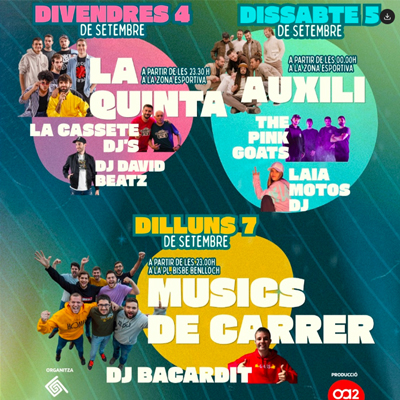 Concerts de la Festa Major de Guissona, 2026 Concerts de la Festa Major de Guissona, 2026