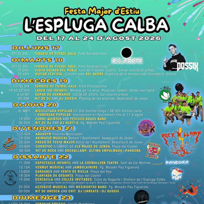 Festa Major de l'Espluga Calba, 2026