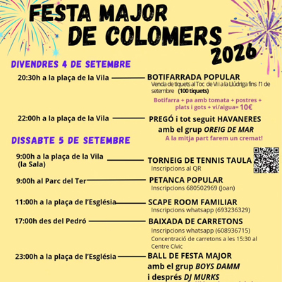 Festa Major - Colomers 2026 Festa Major - Colomers 2026