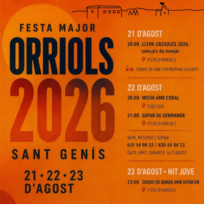 Festa Major - Orriols 2026 Festa Major - Orriols 2026