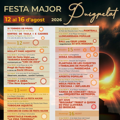 Festa Major de Puigpelat, 2026
