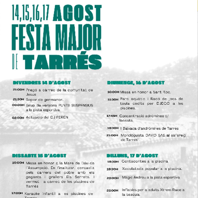 Festa Major de Tarrés, 2026 Festa Major de Tarrés, 2026