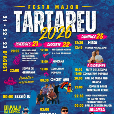 Festa Major de Tartareu, Les Avellanes i Santa Linya, 2026