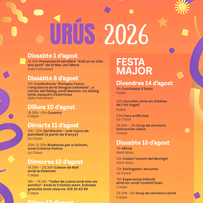 Festa Major d'Urús, Cerdanya, 2026