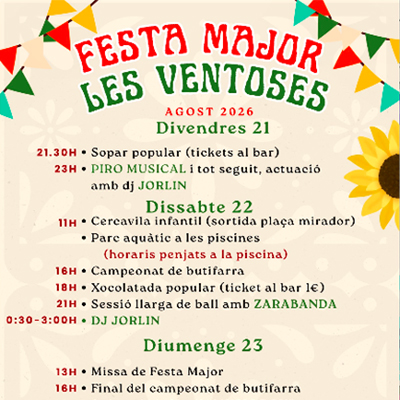 Festa Major de Les Ventoses, 2026