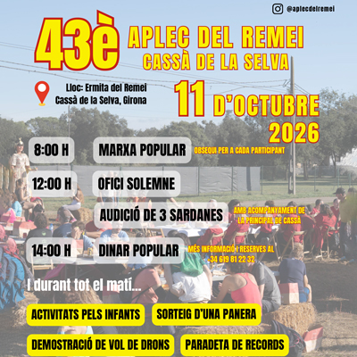 Aplec del Remei, Cassà de la Selva, 2026