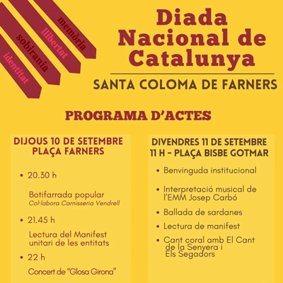 Diada Nacional de Catalunya a Santa Coloma de Farners, 2026 Diada Nacional de Catalunya a Santa Coloma de Farners, 2026