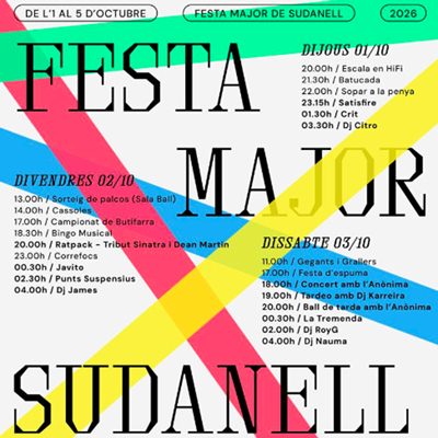 Festa Major de Sudanell, 2026 Festa Major de Sudanell, 2026