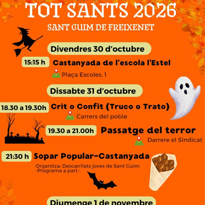 Tots Sants a Sant Guim de Freixenet, 2026