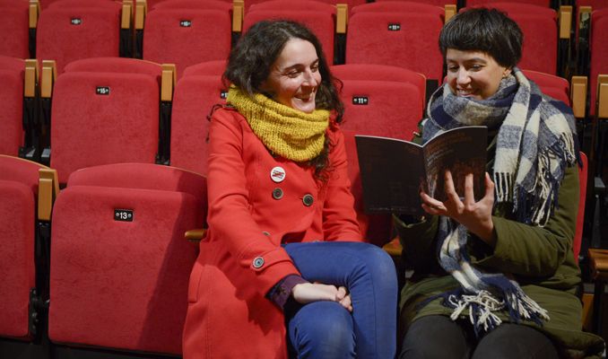 Clara Cols i Roser Blanch al teatre Cal Bolet