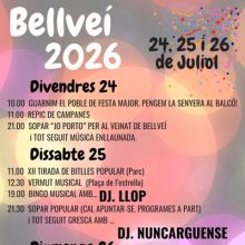 Festa Major de Bellveí, Torrefeta i Florejacs, 2026