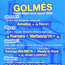 Festa Major Jove de Golmés, 2026