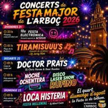 Concerts de Festa Major de l'Arboç, 2026 Concerts de Festa Major de l'Arboç, 2026