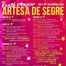 Festa Major d'Artesa de Segre, 2026 Festa Major d'Artesa de Segre, 2026