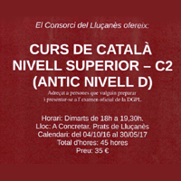 Curs de català - nivell C2 Curs de català - nivell C2
