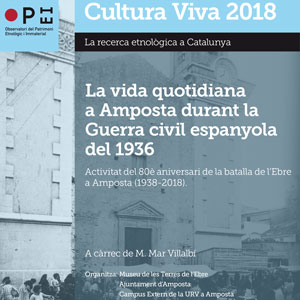 Conferència 'La vida quotidiana a Amposta durant la Guerra Civil espanyola del 1936 ' - Cultura Viva Amposta 2018