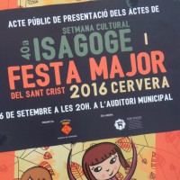 Setmana Cultural, Isagoge, Cervera, Segarre, Surtdecasa Ponent, setembre, 2016