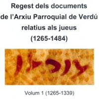 Llibre 'Regest de documents de l’Arxiu Parroquial de Verdú relatiu als jueus (1265-1484)'