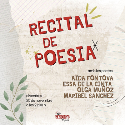 Recital de poesia al Centro, 25N, Maldà, 2022