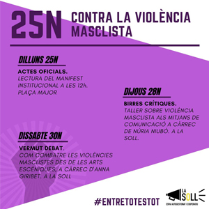 Dia Internacional contra la violència masclista a Tàrerga, 2019