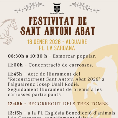 Festa de Sant Antoni a Alguaire, 2026