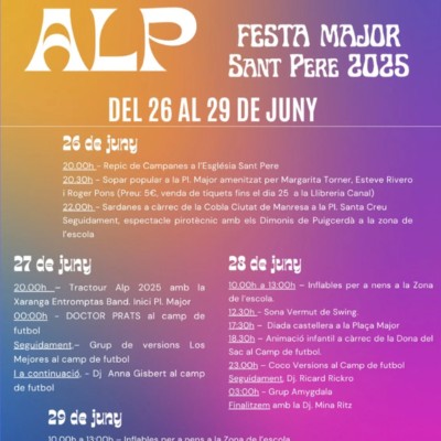 Festa Major de Sant Pere a Alp, 2025