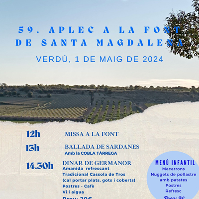 59è Aplec a la Font de Santa Magdalena, Verdú, 2024