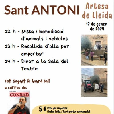 Festa de Sant Antoni a Artesa de Lleida, 2025