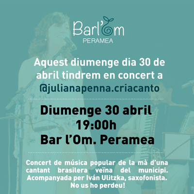 Concert de Juliana Penna al Bar I'Om, Peramea, Baix Pallars, 2023
