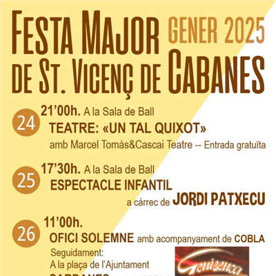 Festa Major de Sant Vicenç a Cabanes, 2025